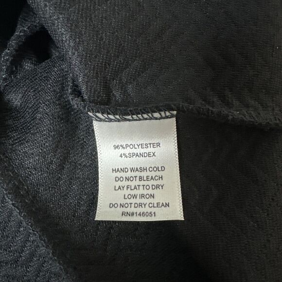 MONTEAU Dress Sz L Black Bodycon Sheath Textured Basketweave Chevron Mini LBD - Picture 8 of 12